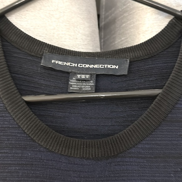 French Connection Blue + Black Body-Con Dress - Picture 4 of 4